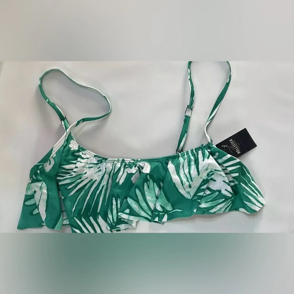 HOLLISTER Green White & Pink Tropical Print 3 Pc Mix/Match Bikini Swim Med NWT - Picture 3 of 5
